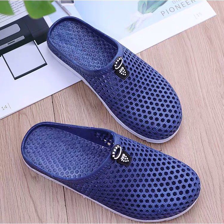 Dép nhựa , sục nhựa lỗ dẻo cho cả nam và nữ bít mũi đi mưa bảo hộ lao động Full Size 36-43 - Ảnh 3