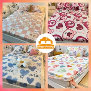 Bộ Ga Giường, bộ ga gối 3 món poly cotton, Drap giường