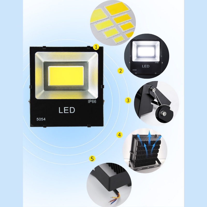 Đèn pha led ngoài trời 100w Kháng Nước MGTEK chiếu sáng biển quảng cáo sân vườn kho bãi nhà xưởng công trình. - Ảnh 4