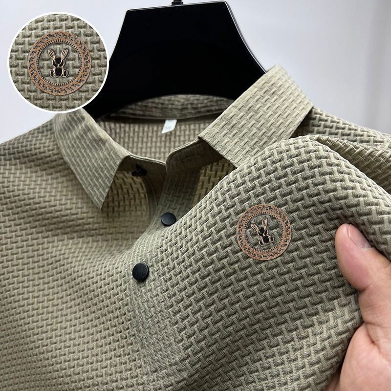 Áo Thun Polo Dáng Rộng Bằng Lụa Lạnh Màu Sắc Trơn Thoáng Khí Nhanh Khô Thời Trang Mùa Hè Cho Nam