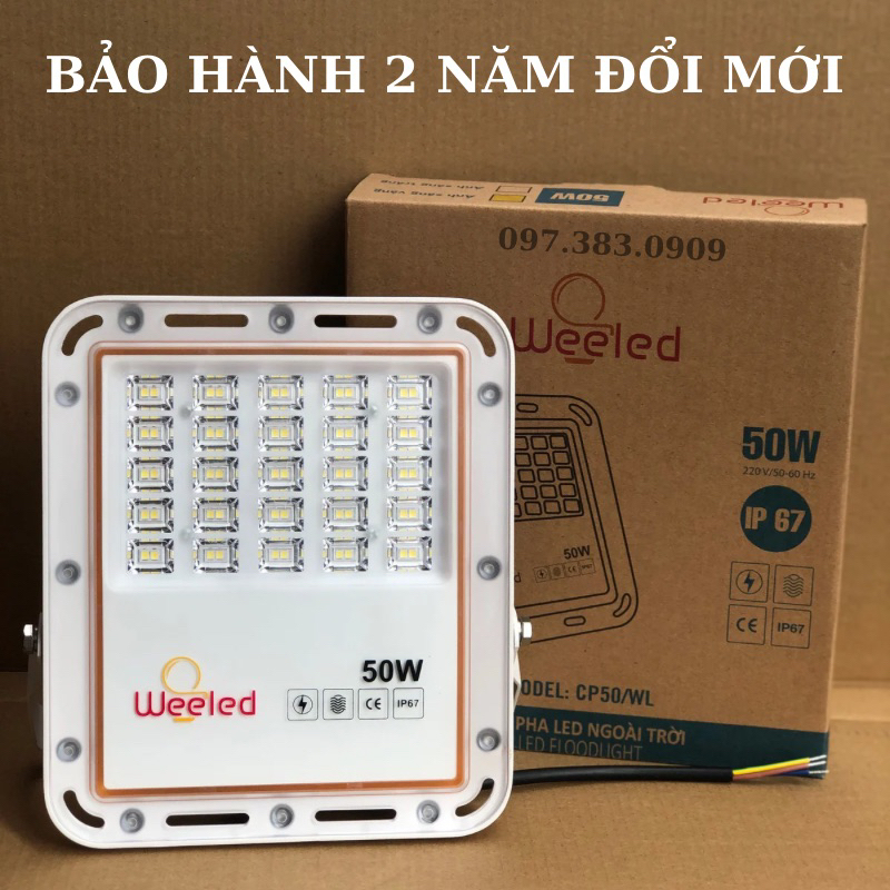Đèn pha led ngoài trời 100w Kháng Nước MGTEK chiếu sáng biển quảng cáo sân vườn kho bãi nhà xưởng công trình.