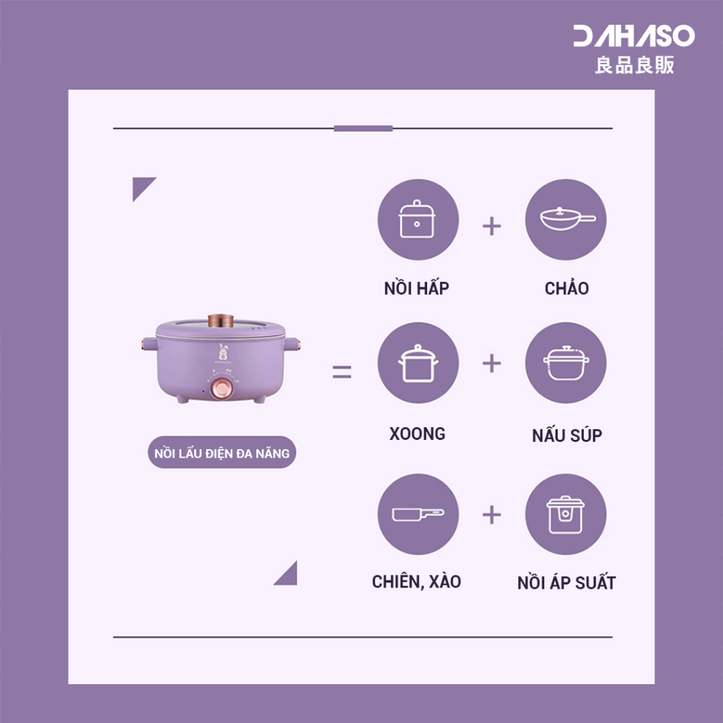 Nồi Lẩu Điện Đa Năng, Nồi Nấu Điện Dung Tích 3.5L, Chất Liệu Ceramic, Công Suất Lớn 1000W - Ảnh 3