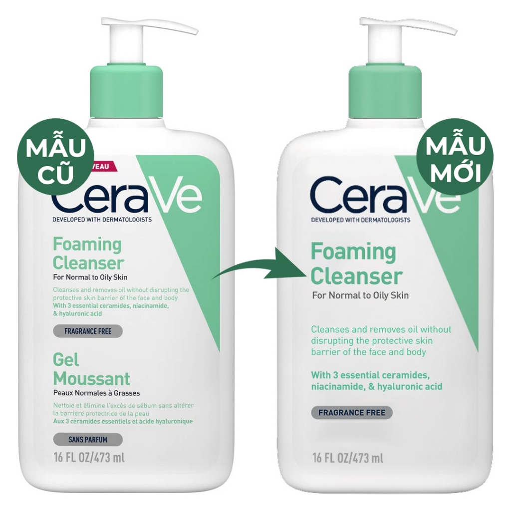 Sữa Rửa Mặt Cerave Sạch Sâu Cho Da Thường Đến Da Dầu, Cho Da Thường Đến Khô 473m - Ảnh 4